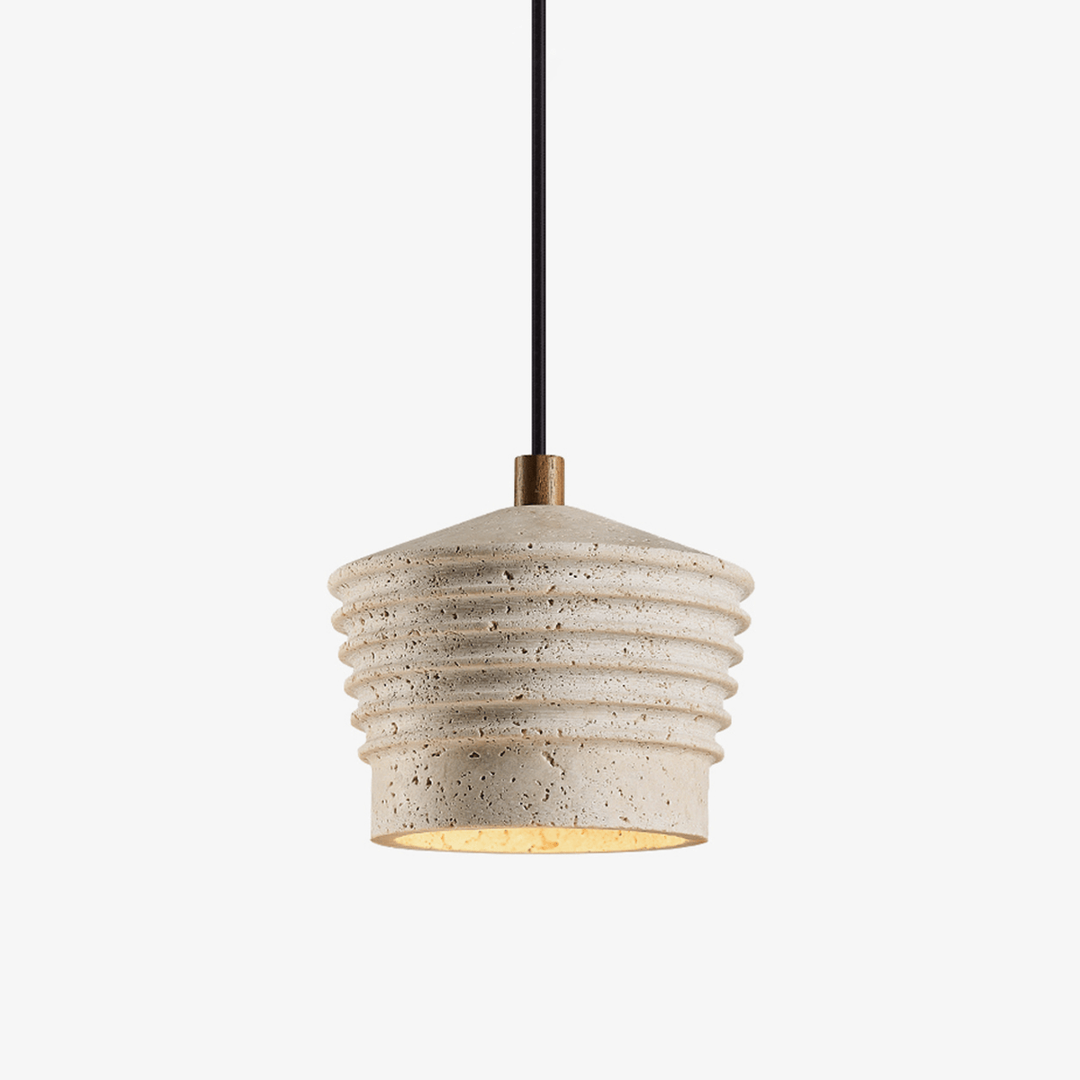 Hana lámpara colgante con textura ribeteada en travertino natural amarillo
