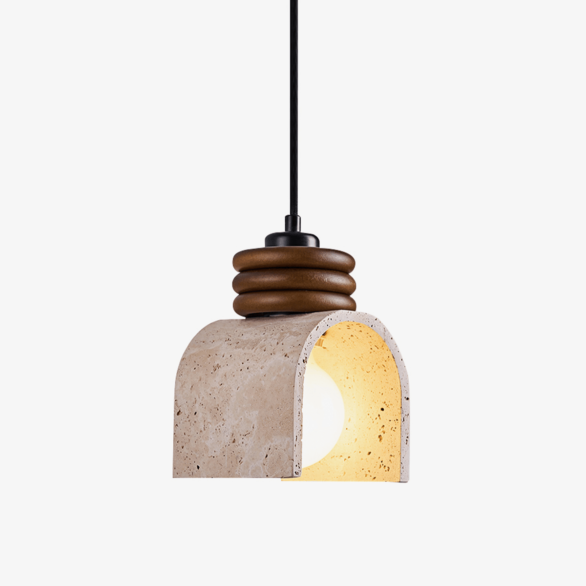 Quinn lámpara colgante moderna en travertino amarillo