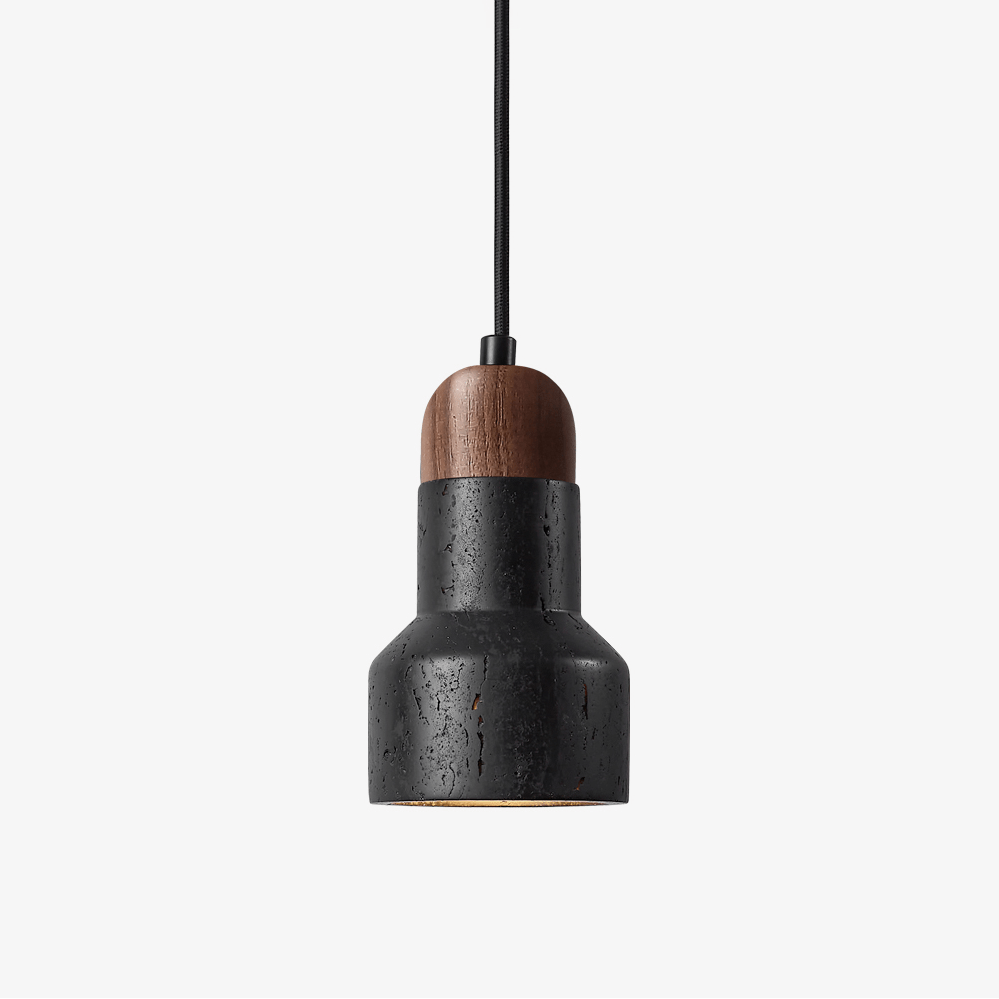 Foundry lámpara colgante moderna de travertino negro