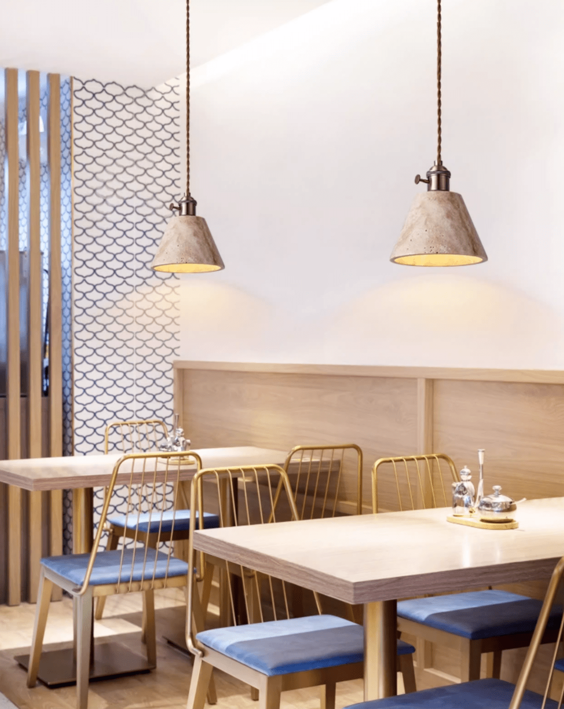 Ralv lámpara colgante minimalista en travertino amarillo