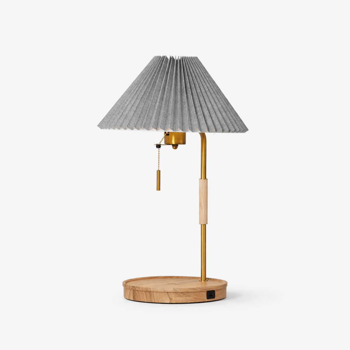 Sylivette Brim lámpara de mesa de madera con pliegues