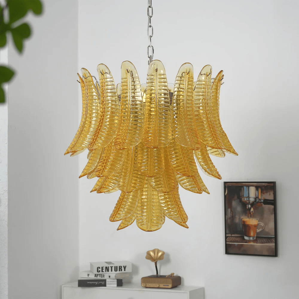 Elaryn lámpara de araña de vidrio Cascade