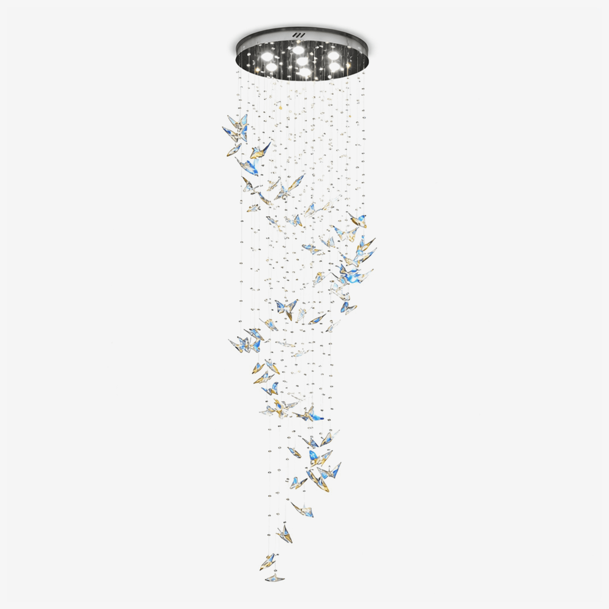 Volans mariposa lámpara de araña de cristal