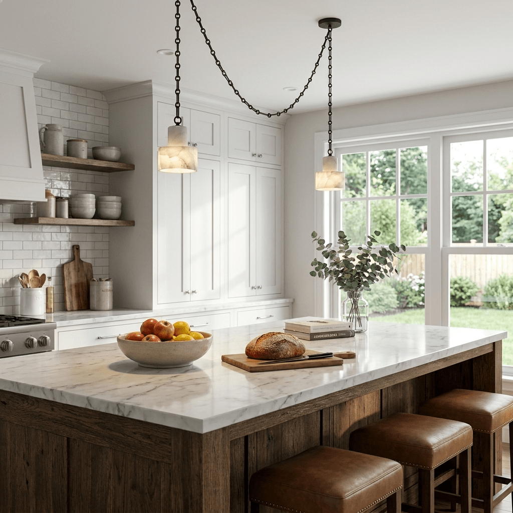 Leocadie lámpara colgante Multi-Tier con cadena y forma de tambor