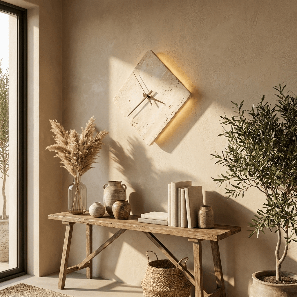 Compass aplique de pared travertino
