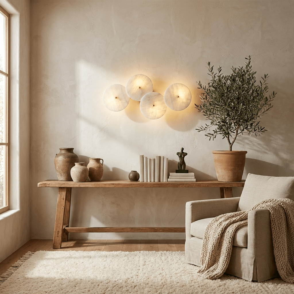 Cluster aplique de pared alabastro