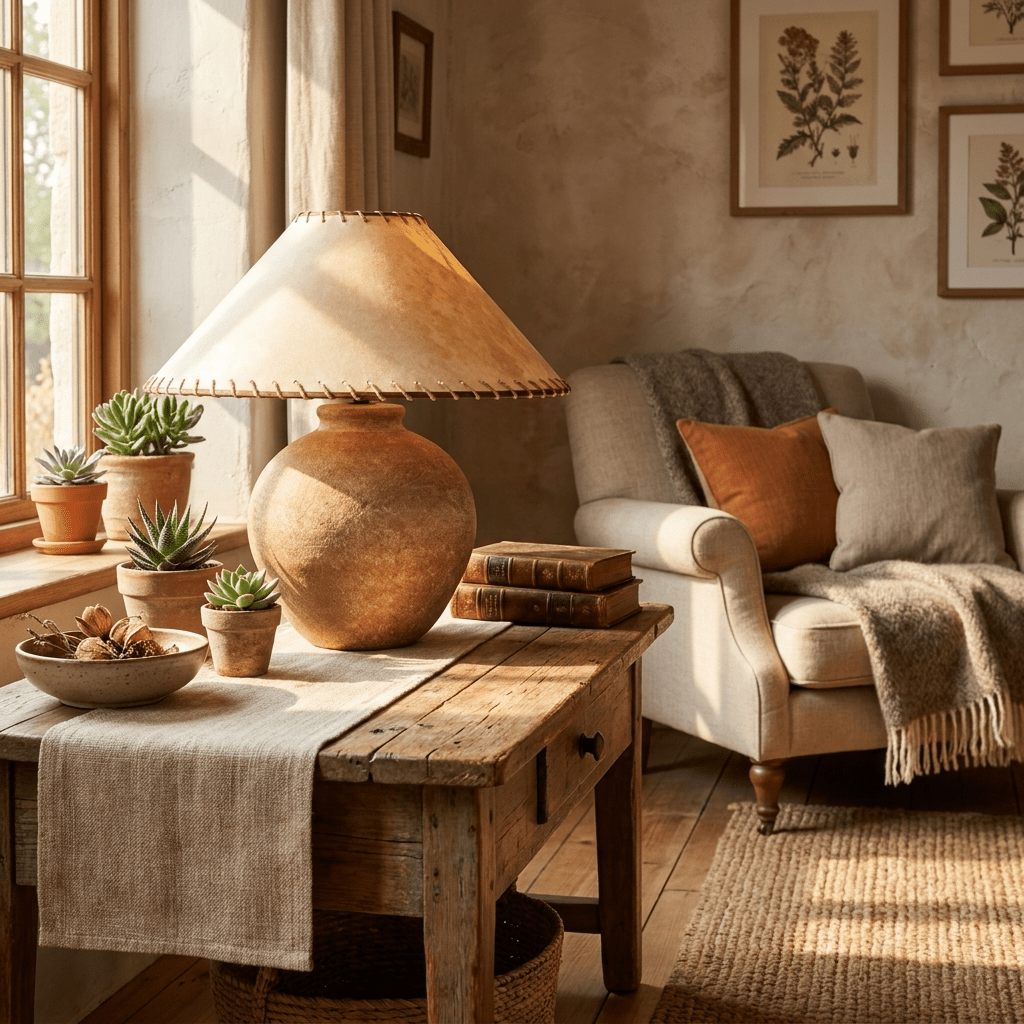 Rivuaya lámpara de mesa Terracota