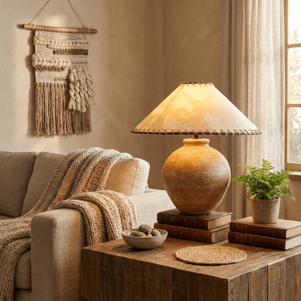 Rivuaya lámpara de mesa Terracota