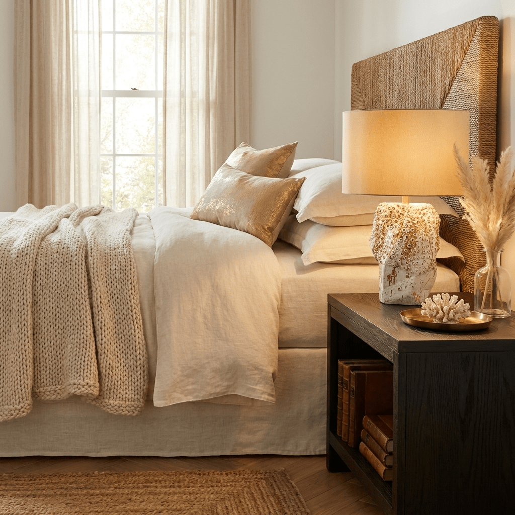 Ostreya lámpara de mesa con textura coral en cerámica