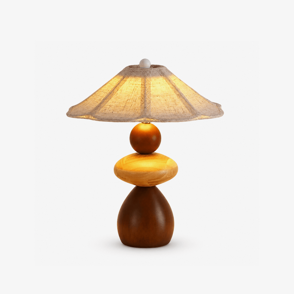 Sylvona lámpara de mesa de madera con pantalla de piedra