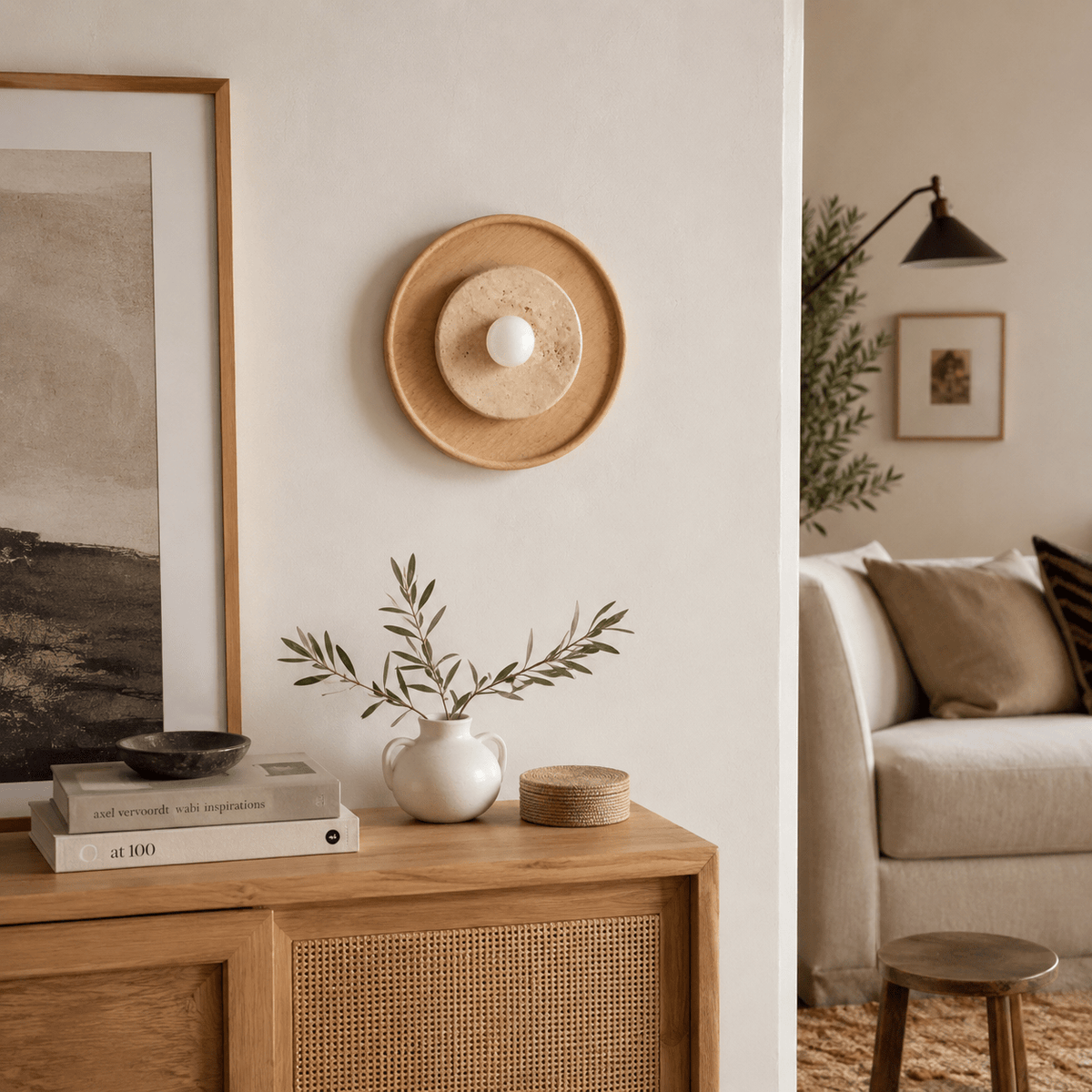 Valinine aplique de pared de travertino