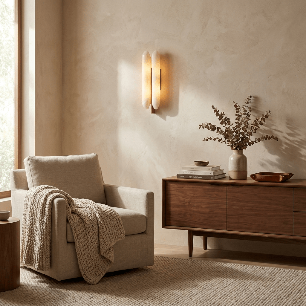 Husk aplique de pared alabastro