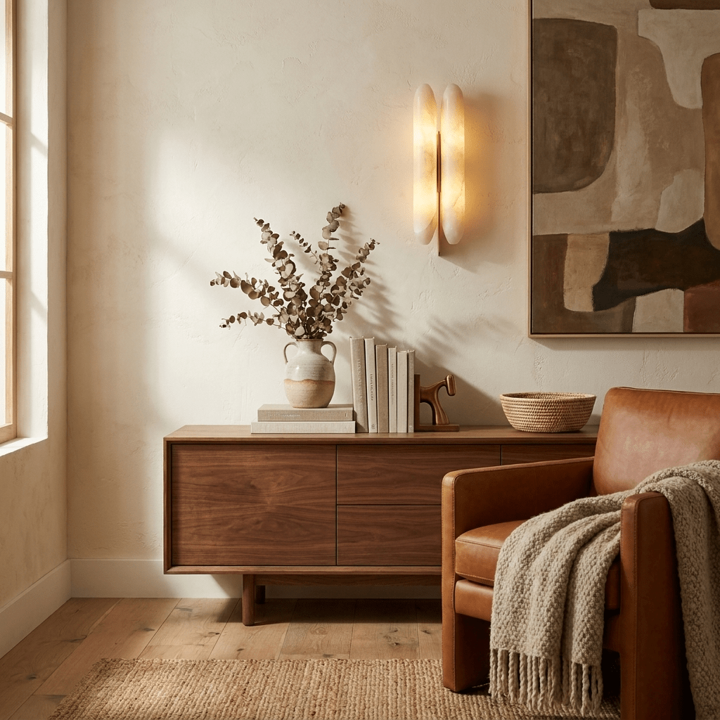 Husk aplique de pared alabastro
