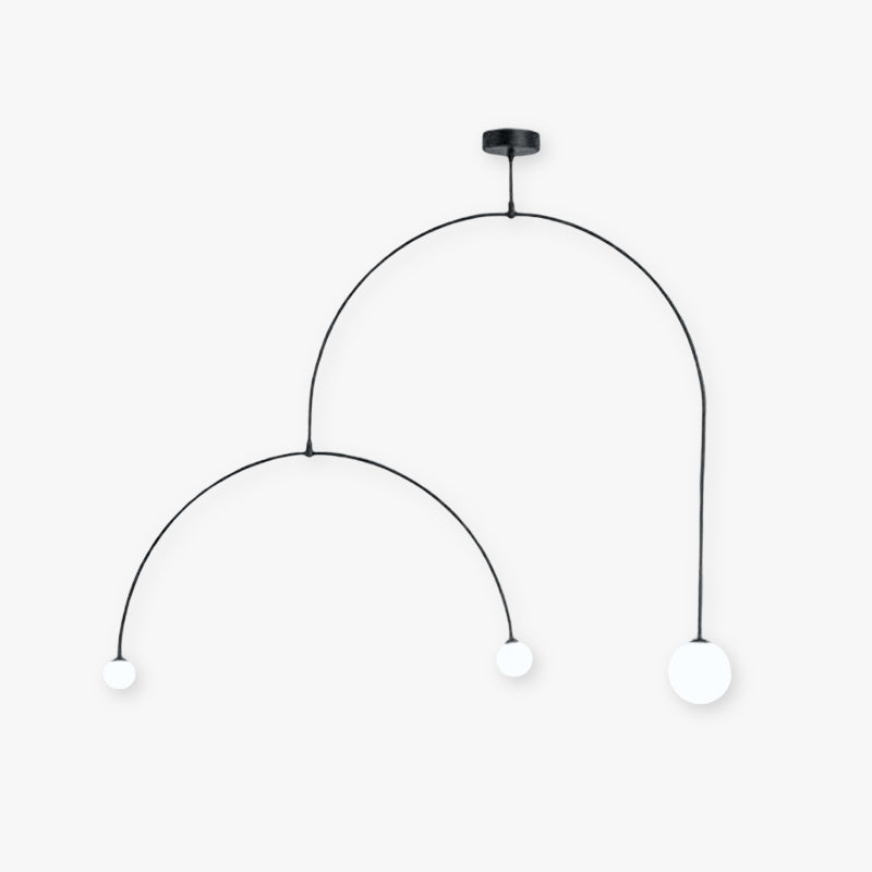 Avi Minimalista Lineal Metal Lámpara Colgante Negra