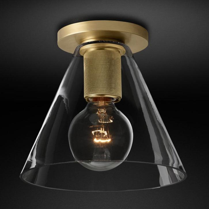 Elthyn lámpara de techo cono de vidrio latón minimalista industrial