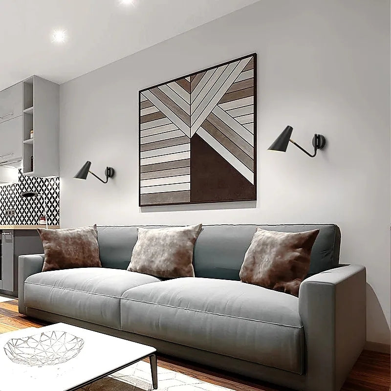 Epoch Vintage Metal Giratorio Aplique de Pared Dorado/Negro