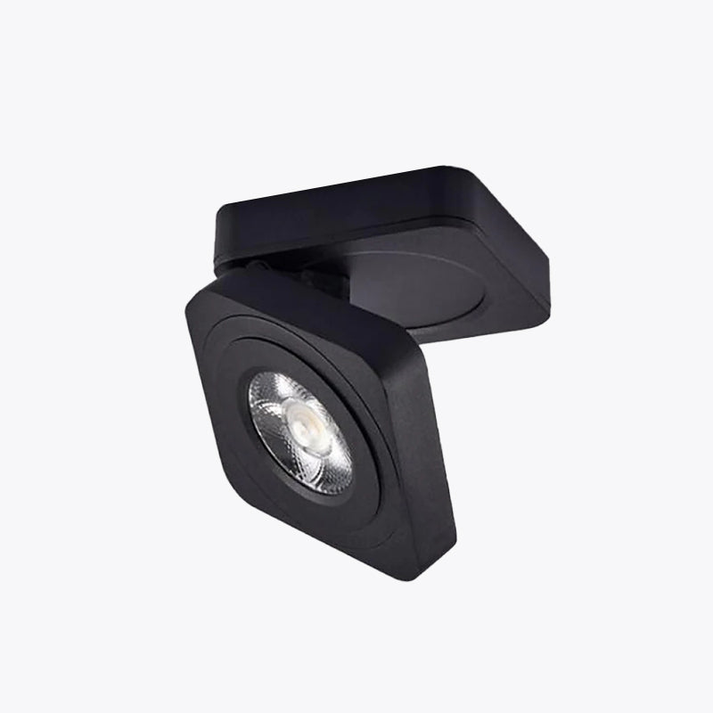 Arisha Industrial Geométrica Foco Metal Lámpara de Techo Negra/Blanca