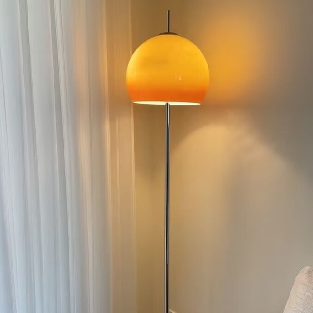 Mira Moderna Semicircular Metal /Vidrio Lámpara de Pie Naranja