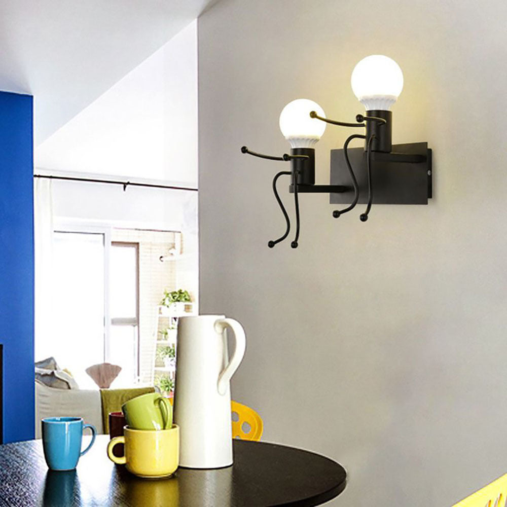 Luxo Lindo Metal LED Aplique de Pared Negro/Blanco