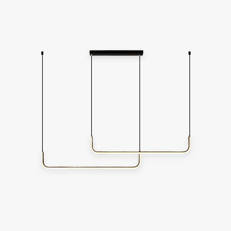 Arisha Minimalista Lineal Metal/Sílice Lámpara Colgante Dorada/Negra