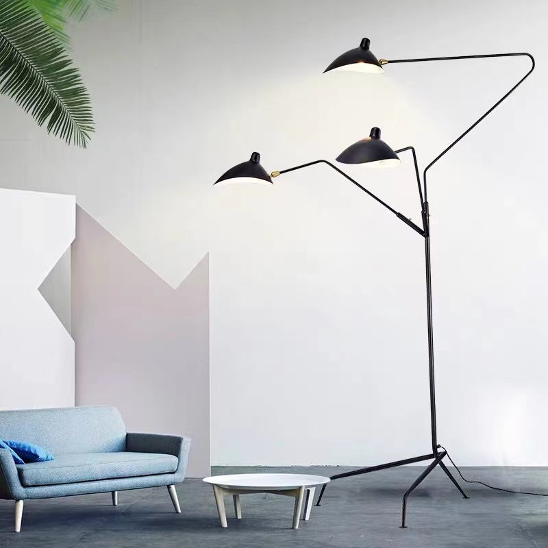Mira Diseña Irregular Metal LED Lámpara de Pie Negra