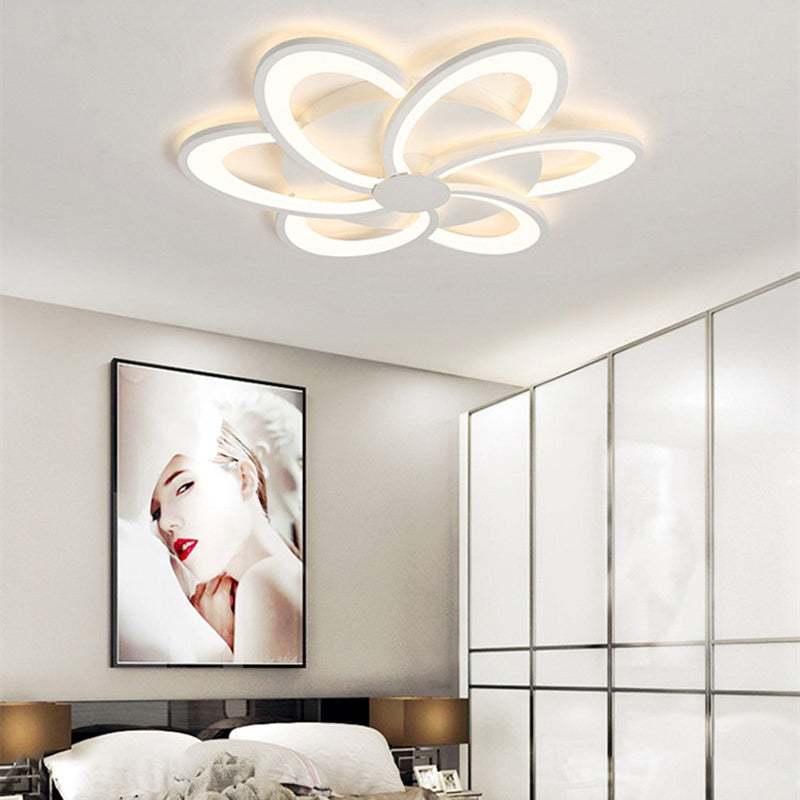 Arisha Decorativa Flor Metal Lámpara de Techo Blanca
