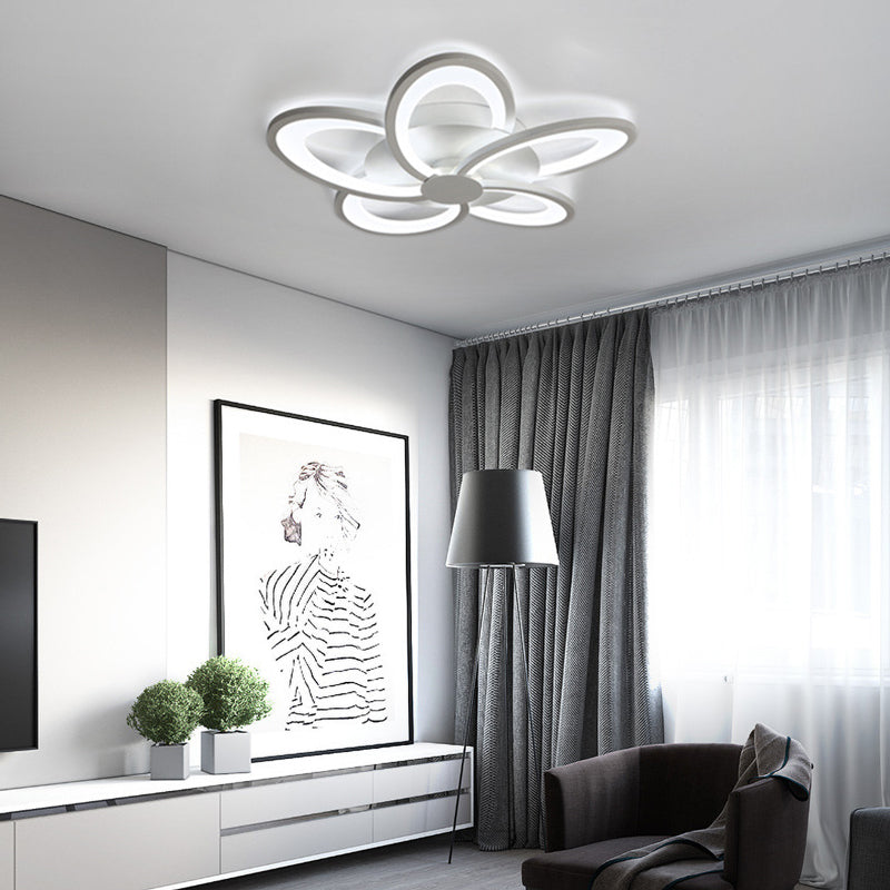 Arisha Decorativa Flor Metal Lámpara de Techo Blanca