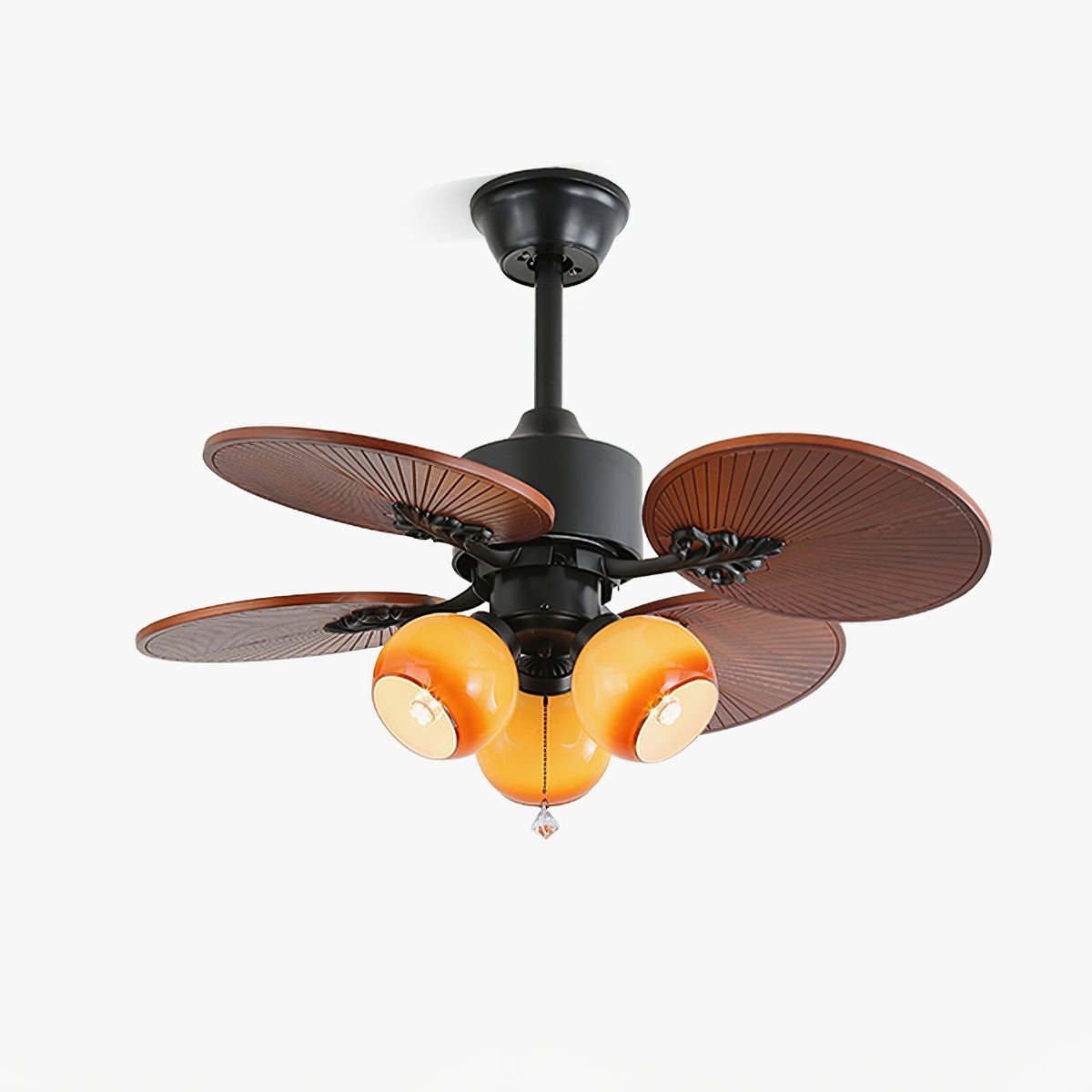 Celiira ventilador de techo con luz Tropical de vidrio