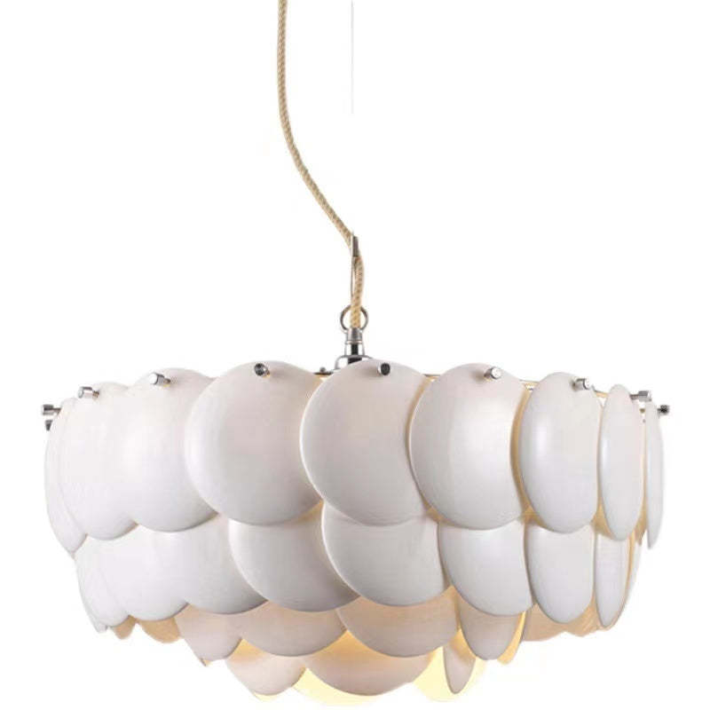 Arisha Moderna Geométrica Cerámica/Metal Lámpara Colgante Blanca