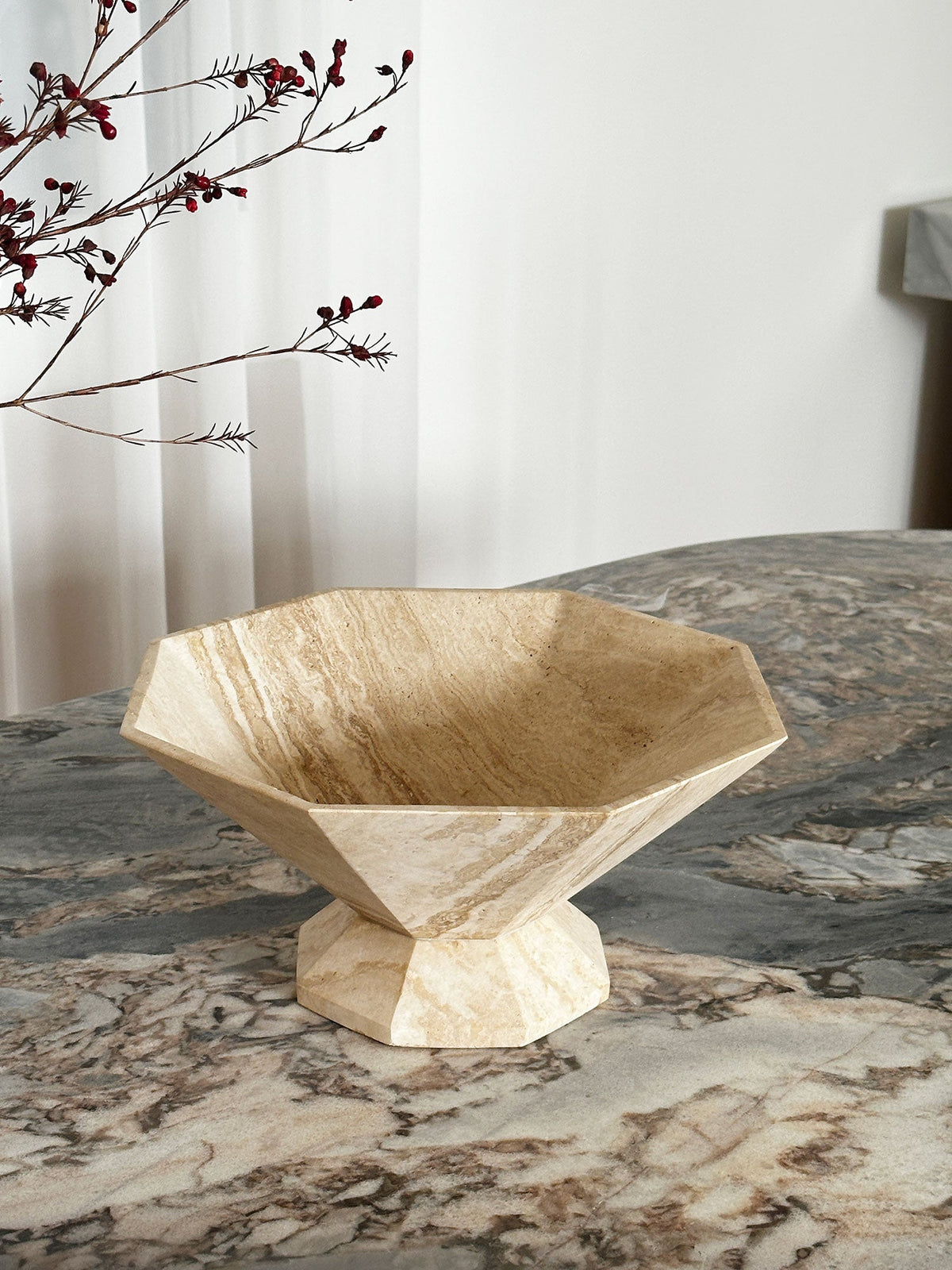Selinel Facet mármol Pedestal Bowl