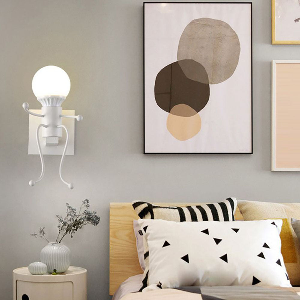 Luxo Lindo Metal LED Aplique de Pared Negro/Blanco