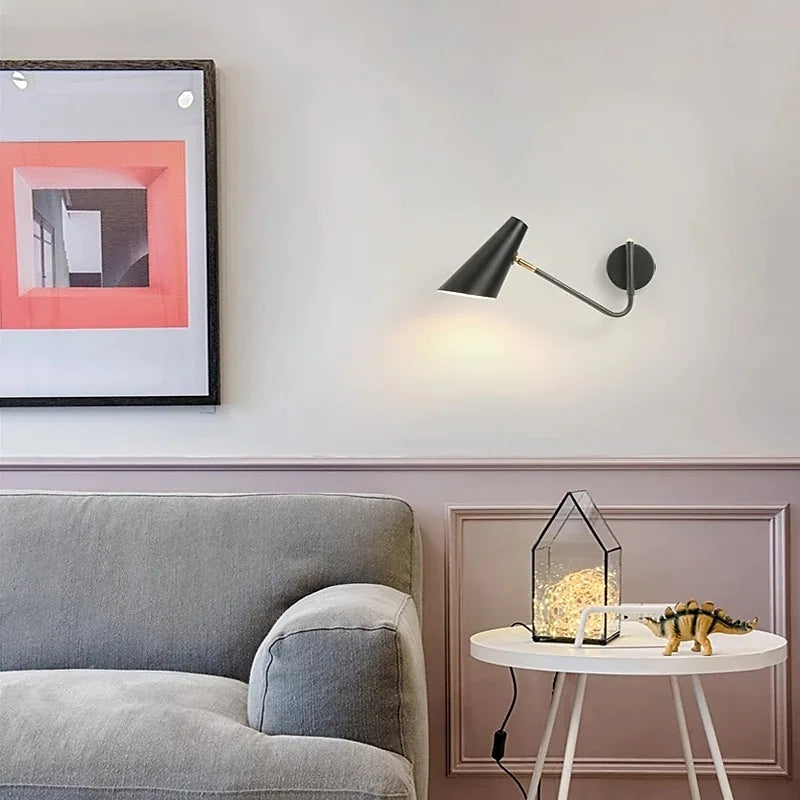 Epoch Vintage Metal Giratorio Aplique de Pared Dorado/Negro