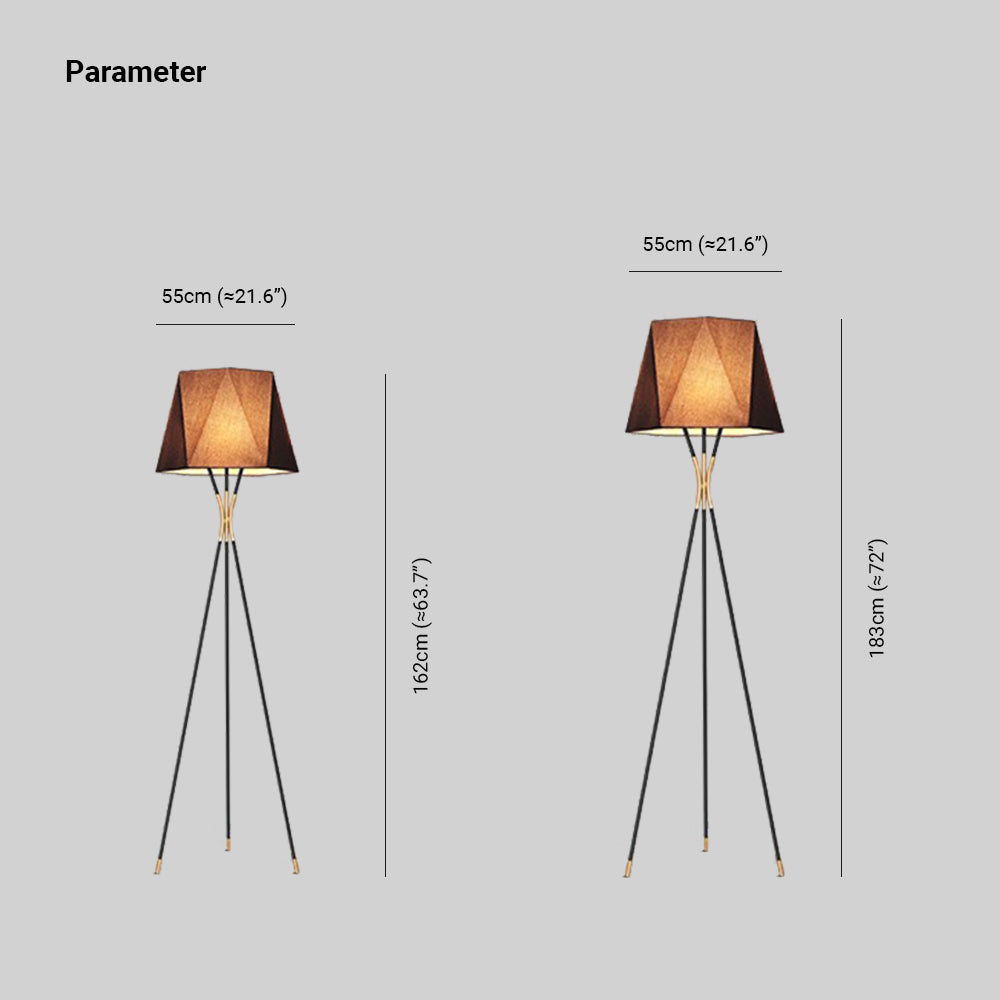Mira Moderna Minimalista Metal/Tela Lámpara de Pie Negra