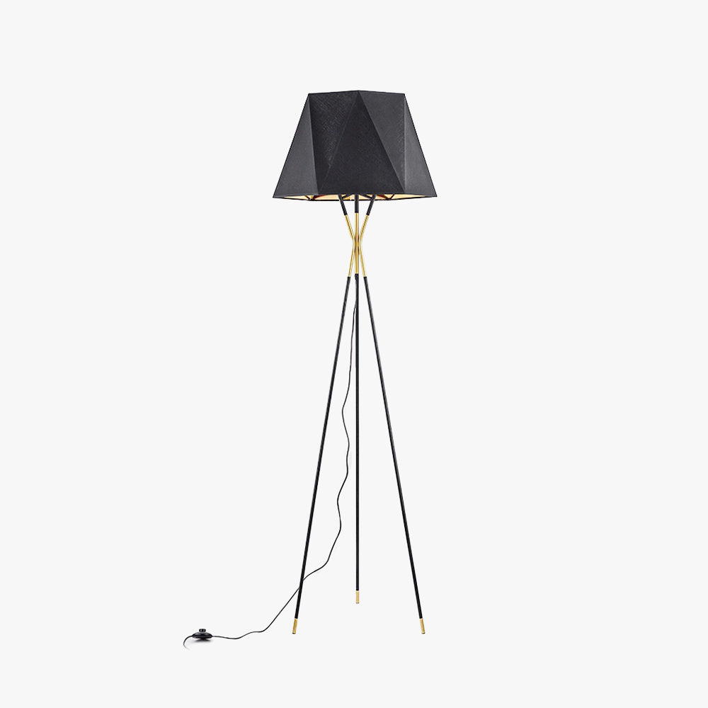 Mira Moderna Minimalista Metal/Tela Lámpara de Pie Negra