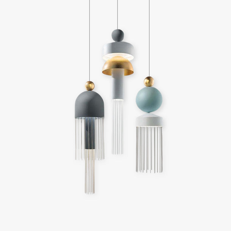 Valentina Moderna Geométrica Metal Lámpara Colgante Azul/Gris