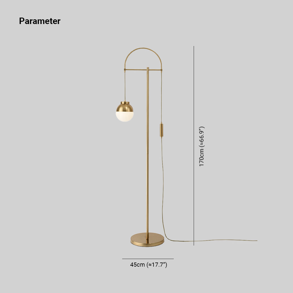 Mira Moderna MInimalista Metal/Vidrio Lámpara de Pie Dorada