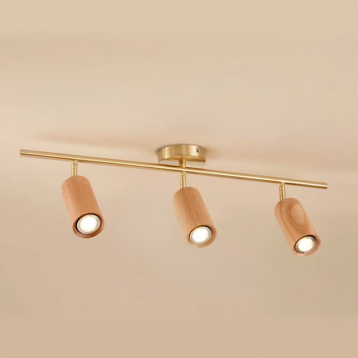 Elvarena Lámpara de riel LED de madera