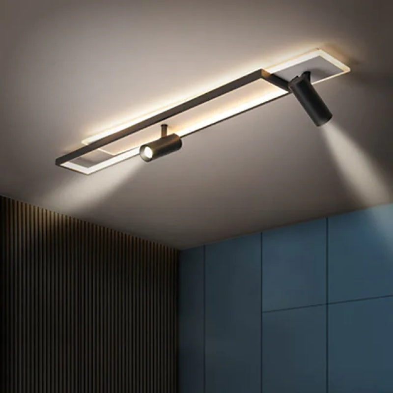 Aim Moderna Geométrica Acrílico/Metal LED Lámpara de Techo Negra