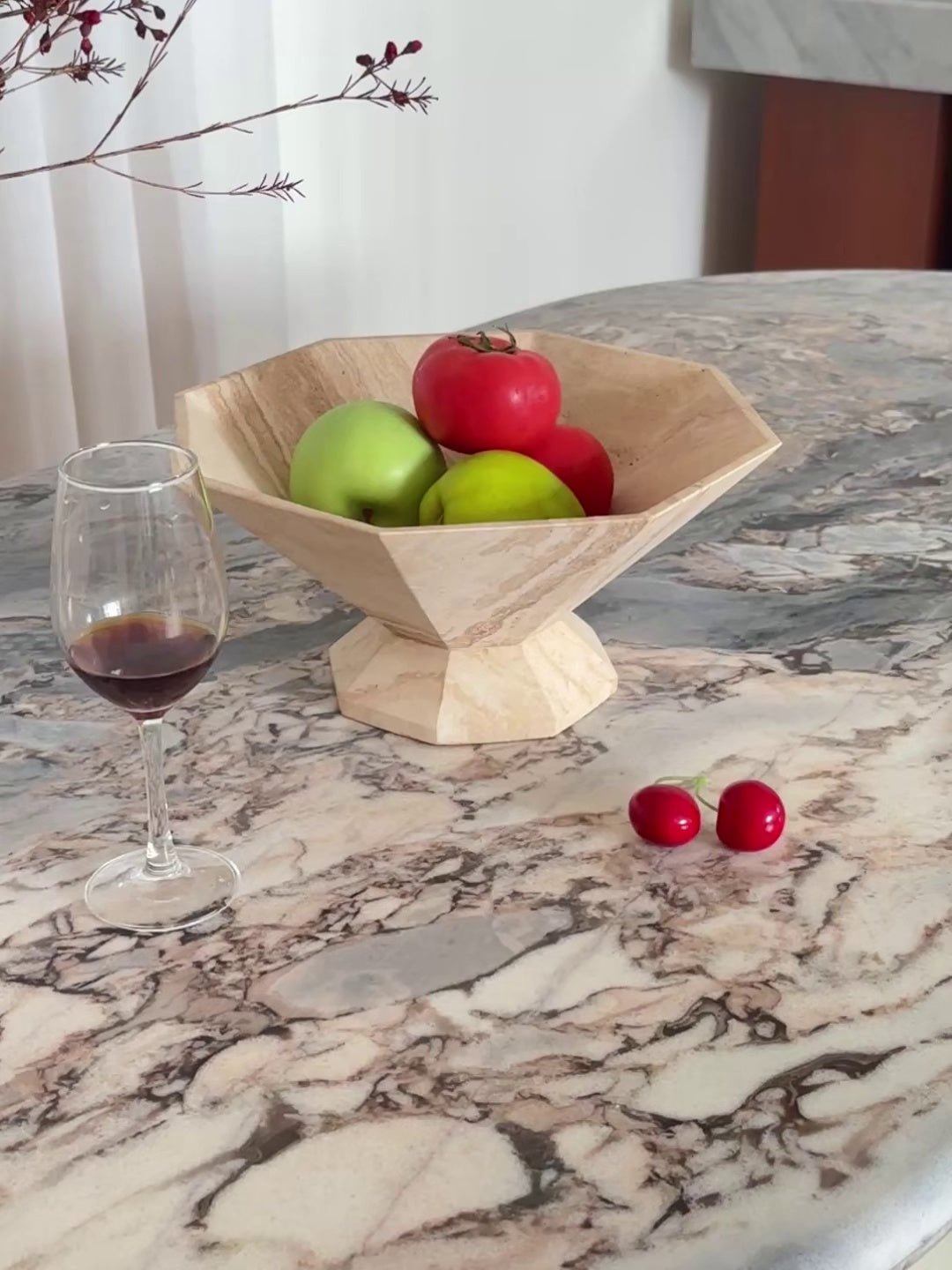Selinel Facet mármol Pedestal Bowl