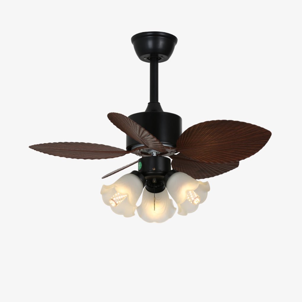 Rinirian ventilador de techo con luz Vintage de madera