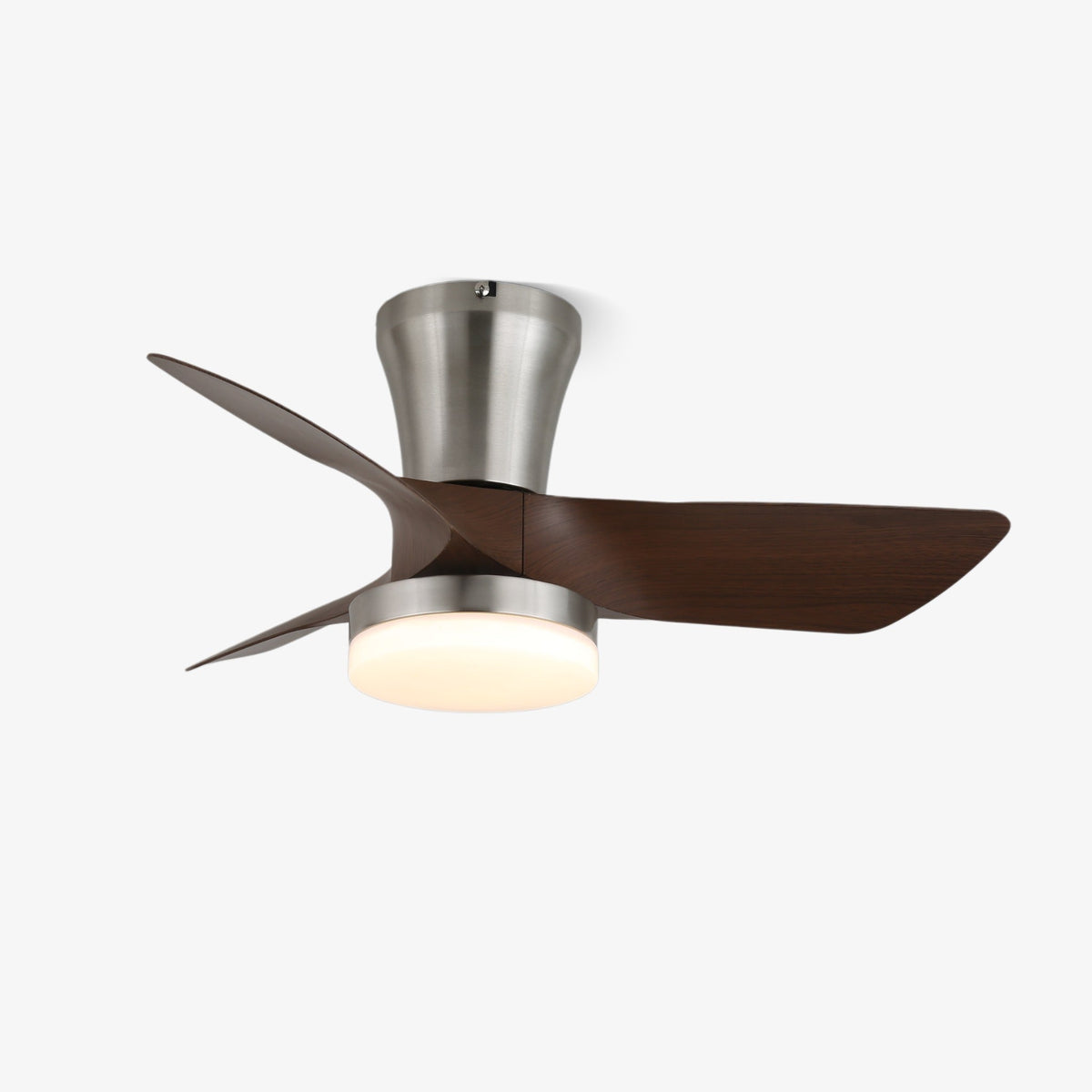 Trivon ventilador de techo con luz moderno de madera de nogal