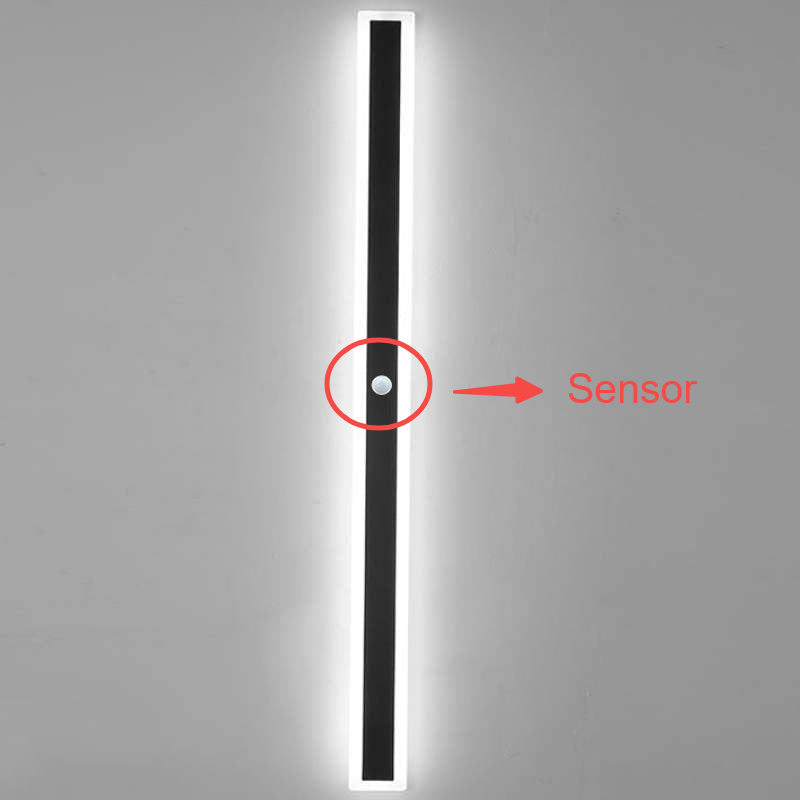 Ray Moderna Lineal Metal Aplique de Pared Exterior Negra