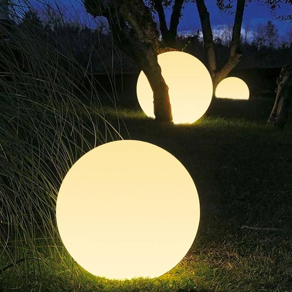 Ray Minimalista Bola LED Resina Lámpara De Pie Exterior Patio