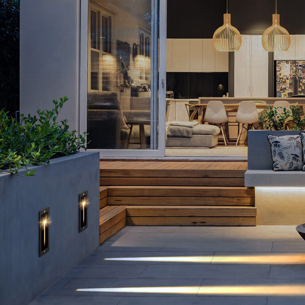 Ray Minimalista Rectangular Metal Aplique Exterior Patio