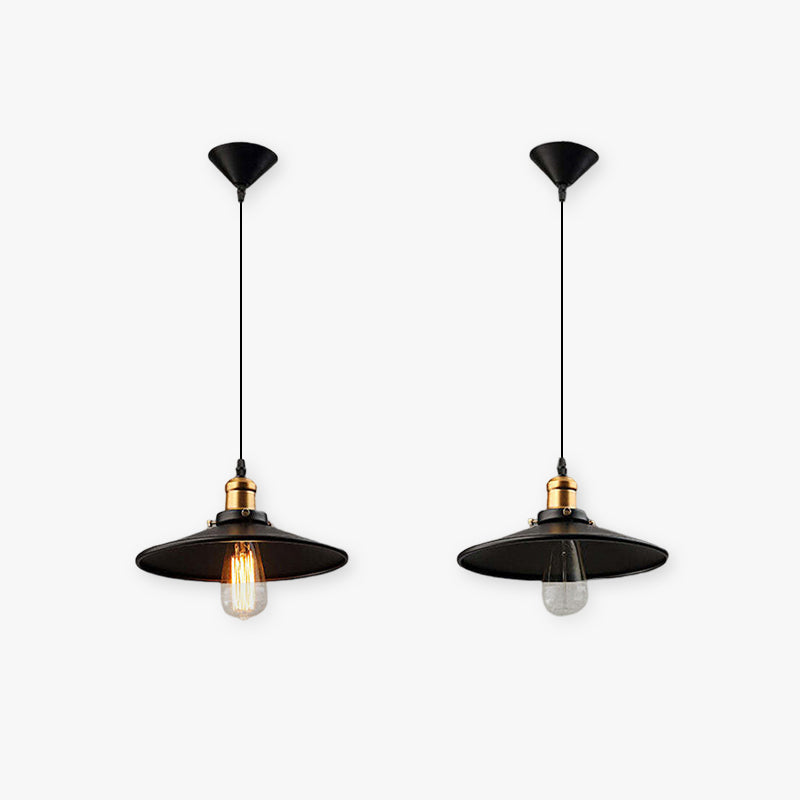 Arisha Industrial Domo Metal Lámpara Colgante Negra