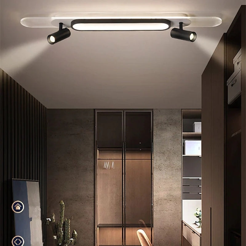 Aim Moderna Rectangular Metal LED Lámpara de Techo Blanca