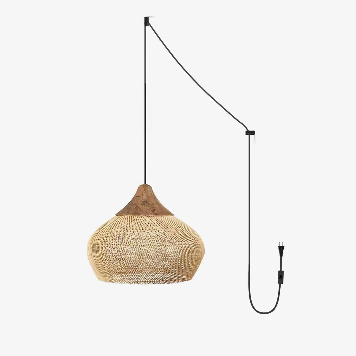 Canirora lámpara colgante de ratán trenzado