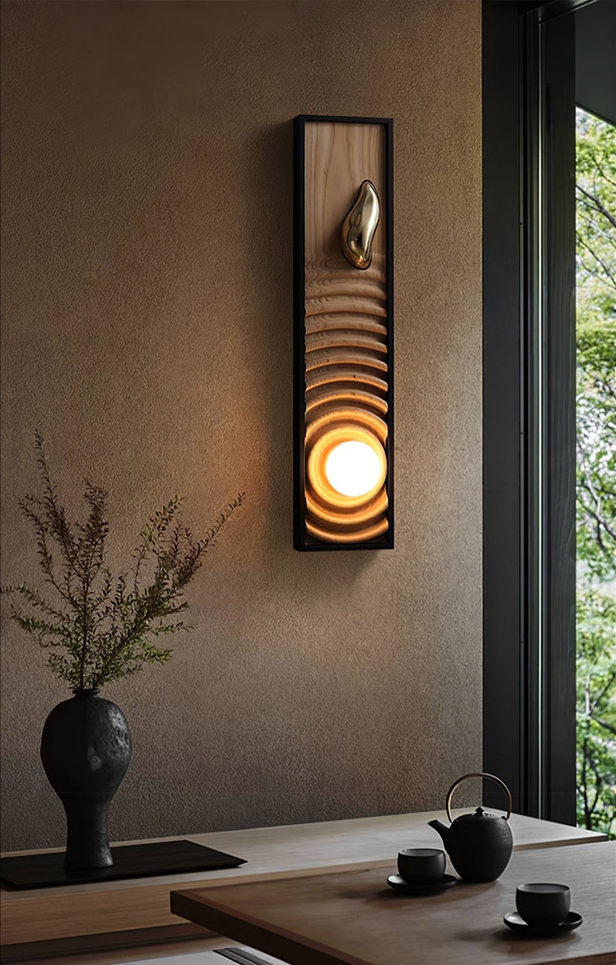 Caleb aplique de pared de madera vintage