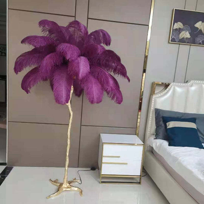 O'Moore Luxury Árbol Pluma/Resina Lámpara de Pie/Mesa