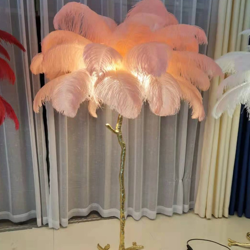 O'Moore Luxury Árbol Pluma/Resina Lámpara de Pie/Mesa